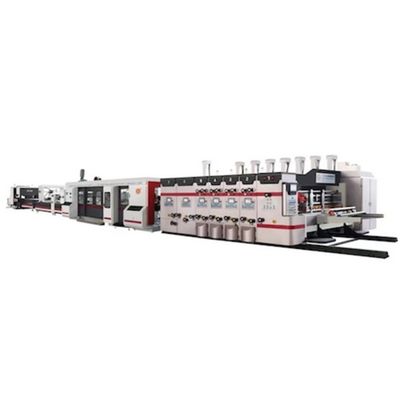 350 mm Macchine per la formazione di cartoni Flexo Folder Gluer 2 Color Printing Slotting Die Cutting