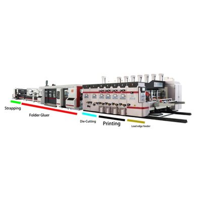 Macchina a scatola ondulata da 12 mm con stampante Flexo Slotter Die Cutter Folder Gluer Inline