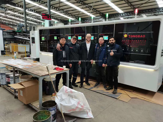Cartone ondulato per macchinari cartellone Gluer in linea con 2/3/4 colori stampa flessibile ad alta velocità