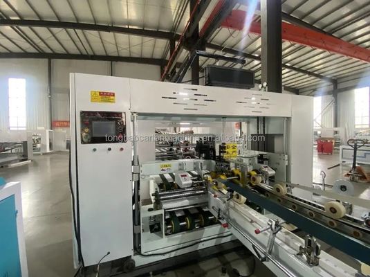Macchine per imballaggio automatico a scatola ondulata, cucitura, piegatura, colla, cartone, cartone, cartone