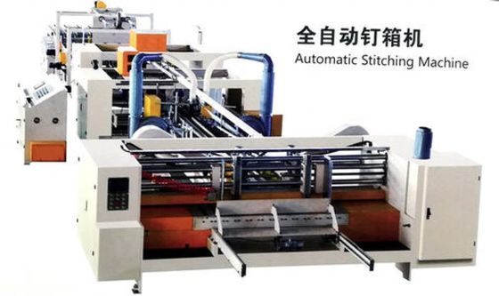 Materiale di imballaggio in legno Stitcher automatico per scatola di cartone 4450mm Lunghezza cucitura rapida